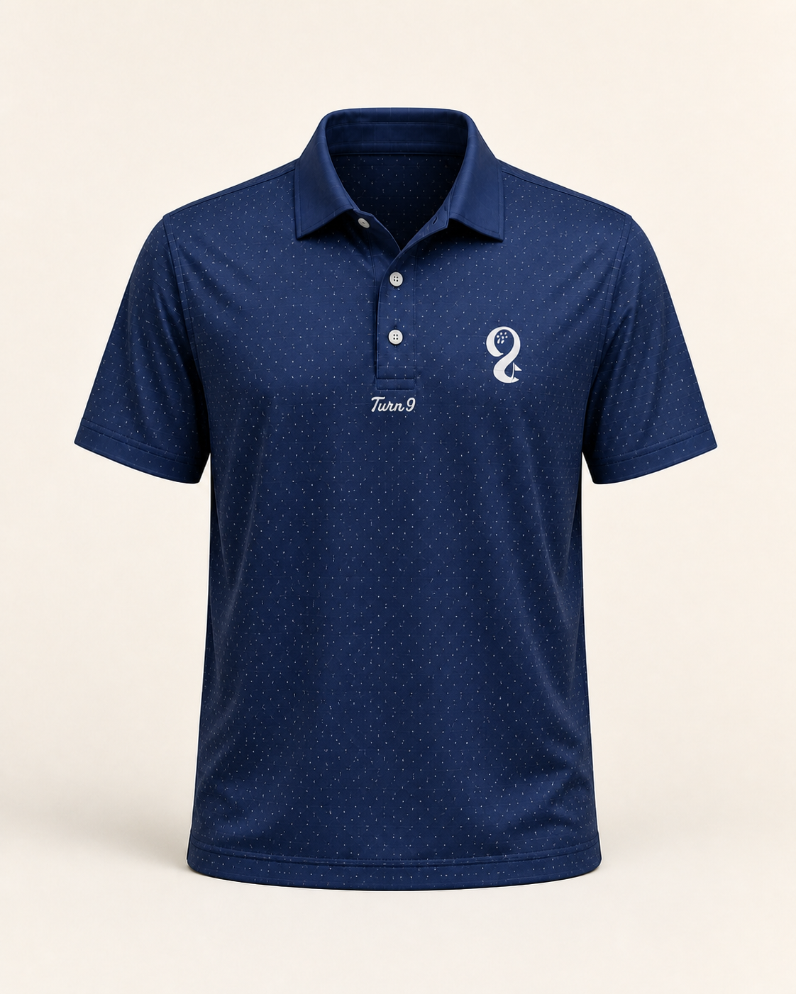 Navy Dot Performance Polo by Turn 9